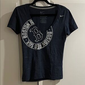 Nike Women's Navy Boston Red Sox V-Neck Tee